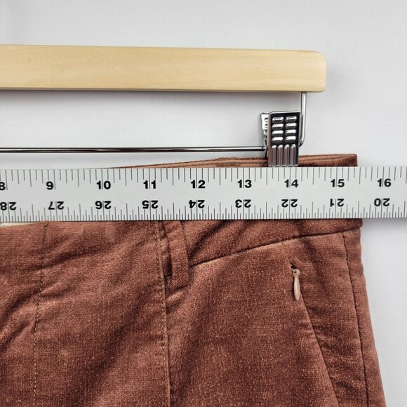 Anthropologie The Essential Slim Velvet Pants Bronze Brown Size 4 - Picture 7 of 14